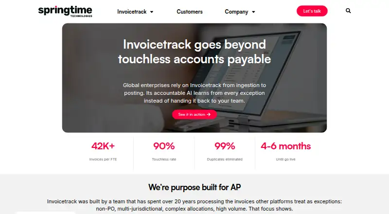 The Invoicetrack homepage