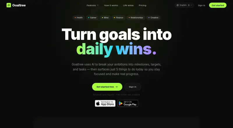 The Goaltree homepage