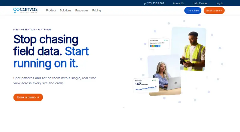 The GoCanvas homepage