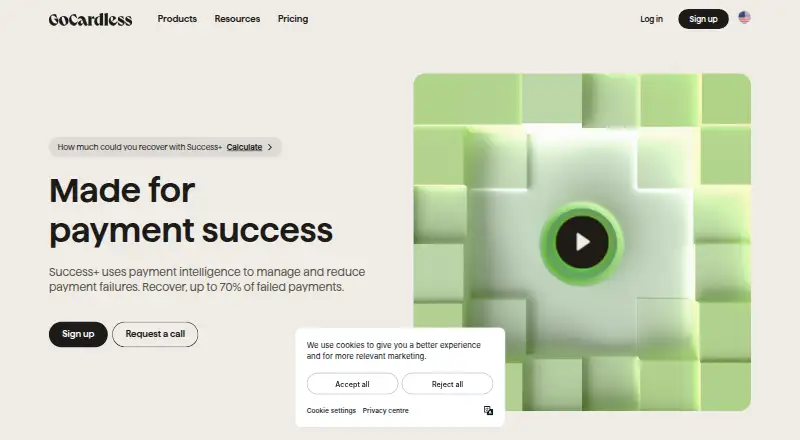 The GoCardless Success+ homepage