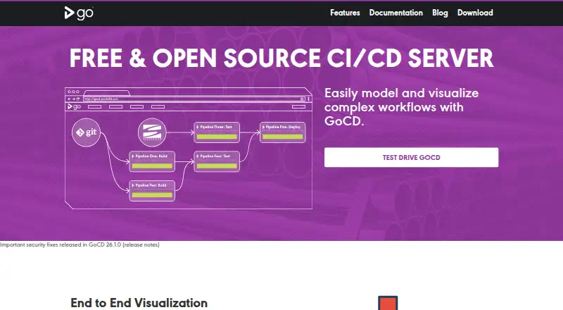 The GoCD homepage