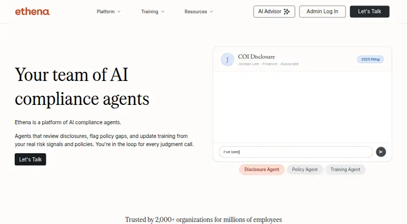 The Ethena homepage