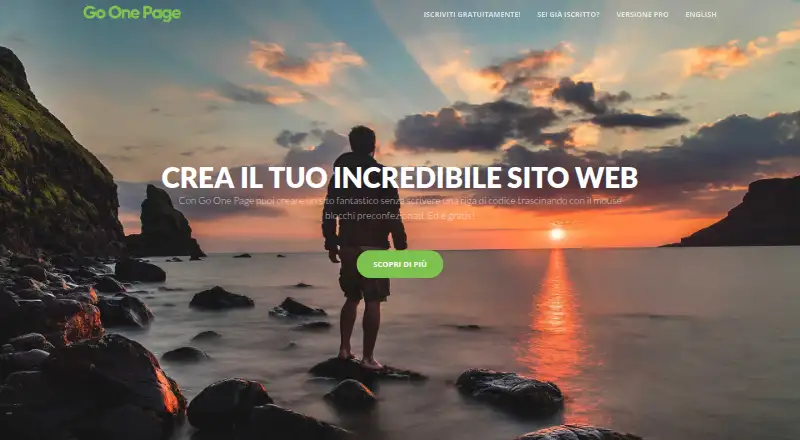 The Go One Page homepage