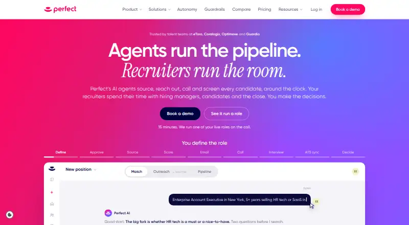 The GoPerfect homepage