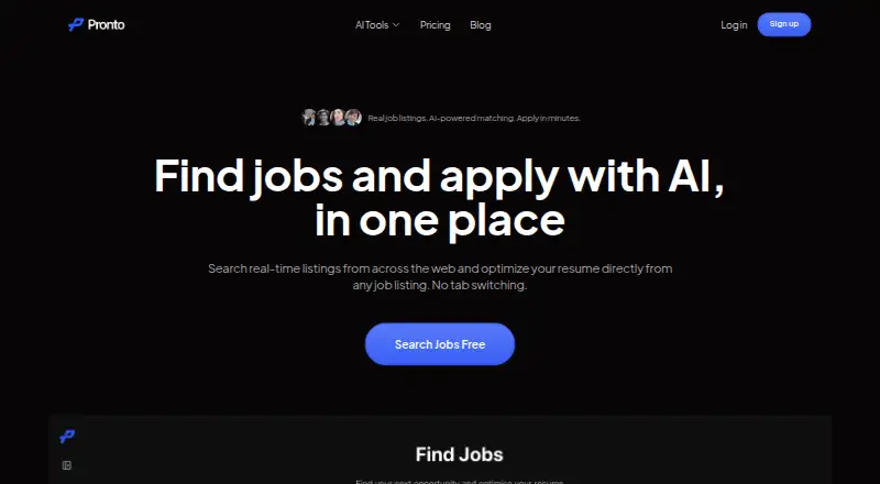 The Pronto homepage