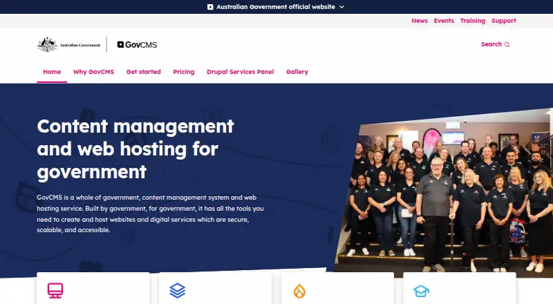 The GovCMS homepage