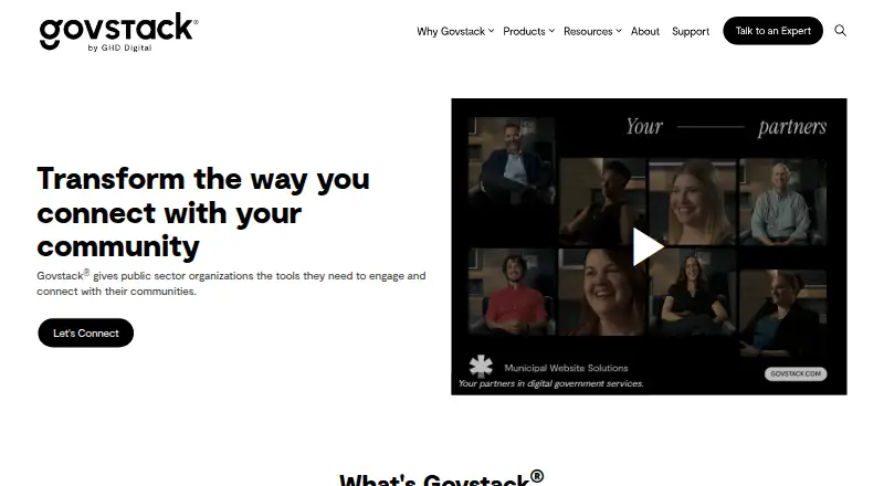 The Govstack CMS homepage