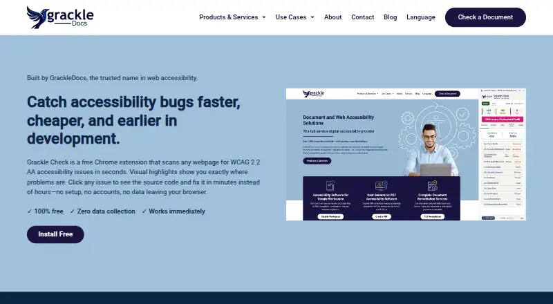 The Grackle Check homepage