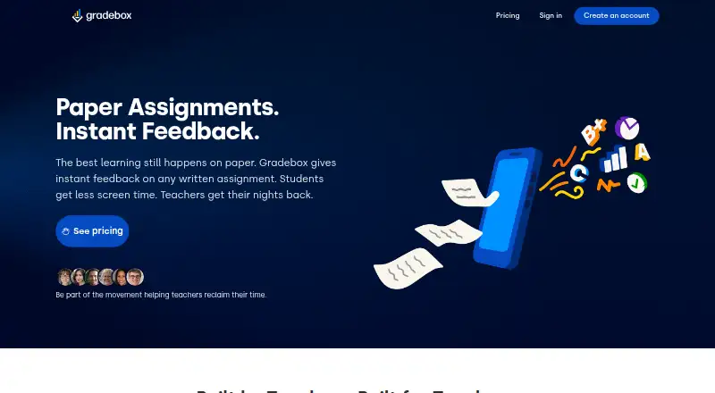 The Gradebox homepage