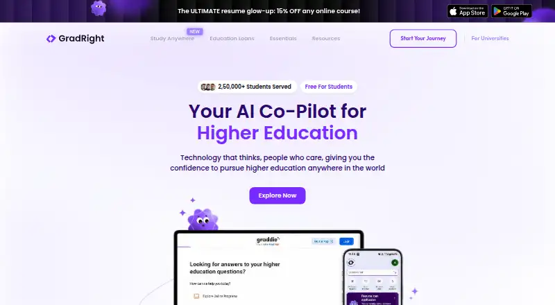 The GradRight homepage