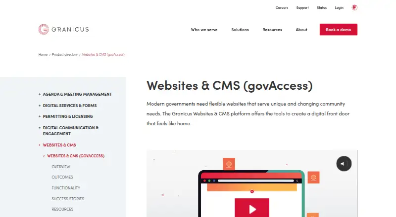 The govAccess homepage