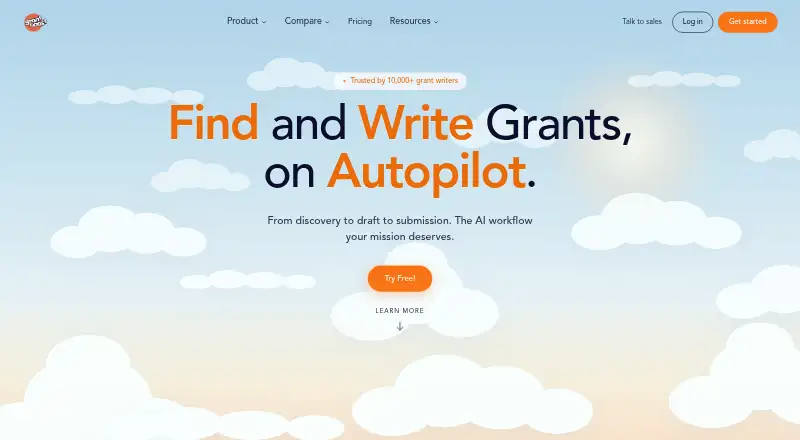 The Grantboost homepage