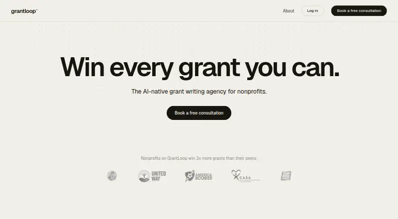 The GrantLoop homepage