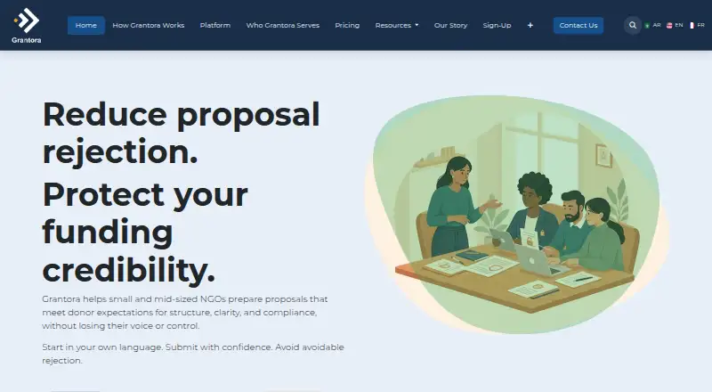 The Grantora homepage