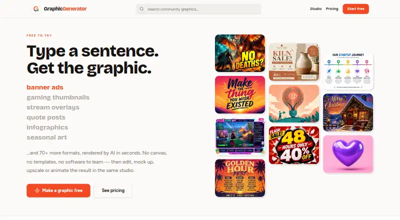 The Graphic Generator homepage