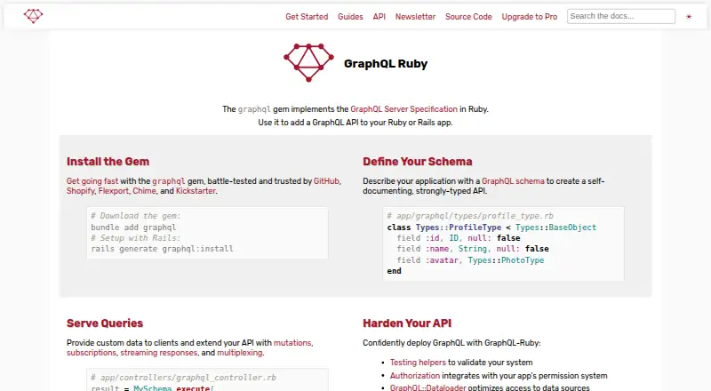The GraphQL Ruby homepage