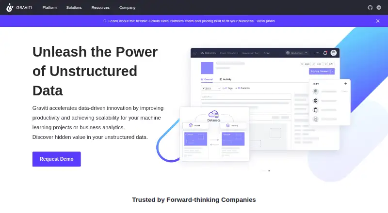 The Graviti homepage