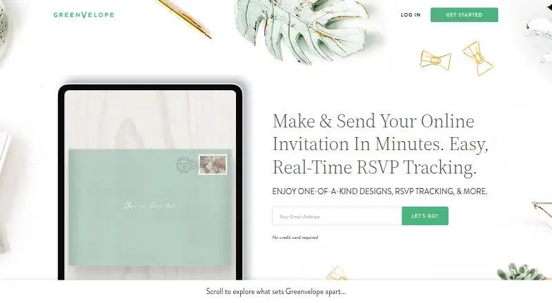 The Greenvelope homepage