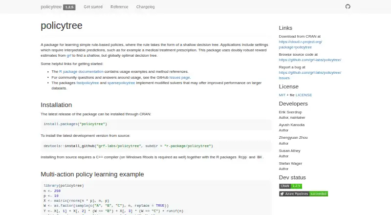 The policytree homepage