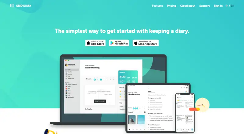 The Grid Diary homepage