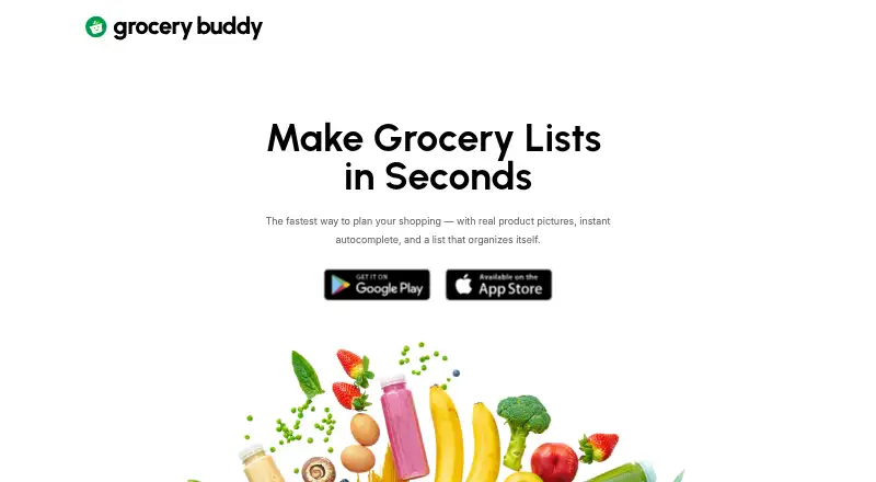 The Grocery Buddy homepage