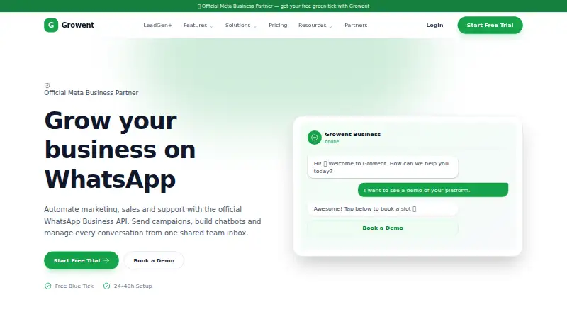 The Growent homepage
