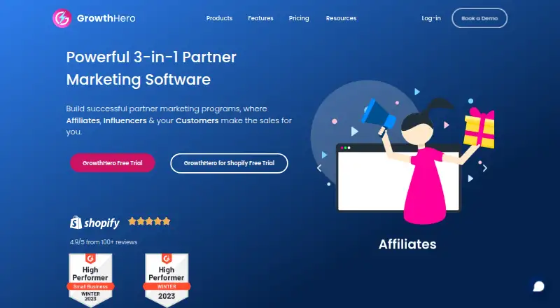 The GrowthHero homepage