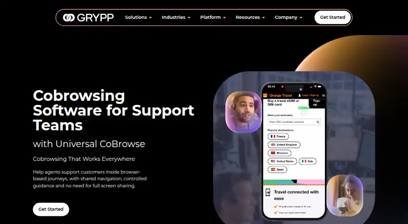 The Grypp Universal CoBrowse homepage