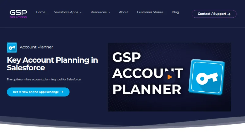 The GSP Account Planner homepage