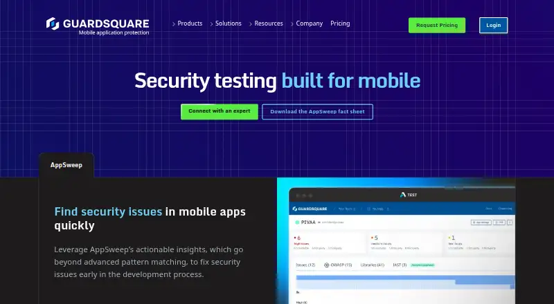 The AppSweep homepage
