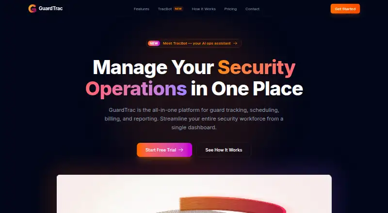 The GuardTrac homepage