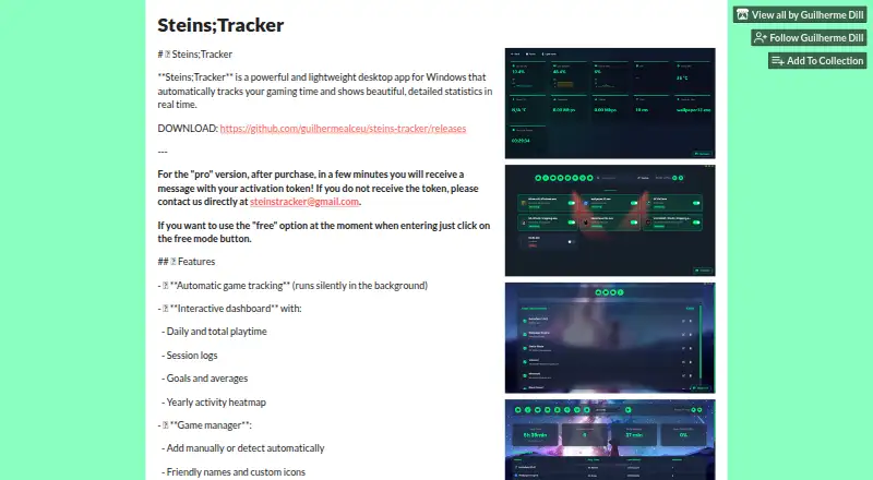 The Steins;Tracker homepage