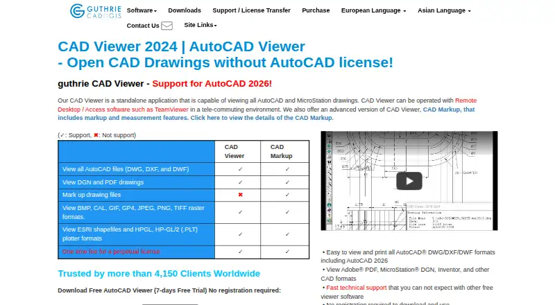 The Guthrie CAD Viewer homepage