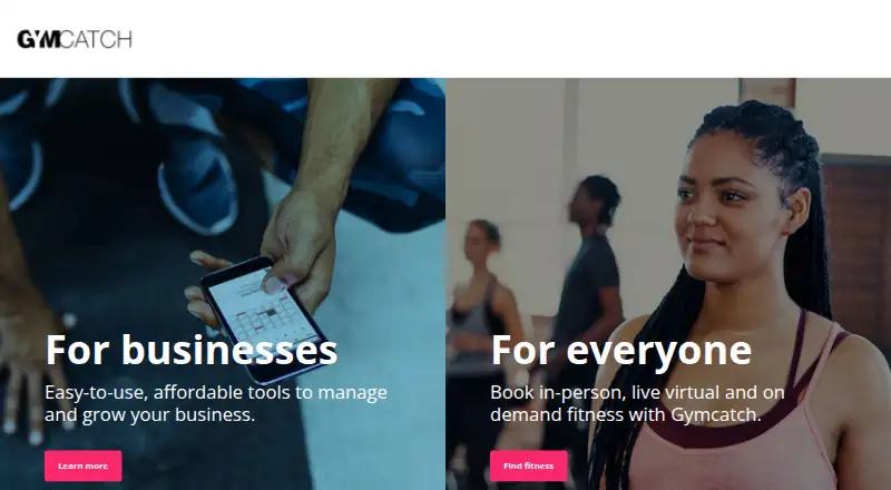The Gymcatch homepage