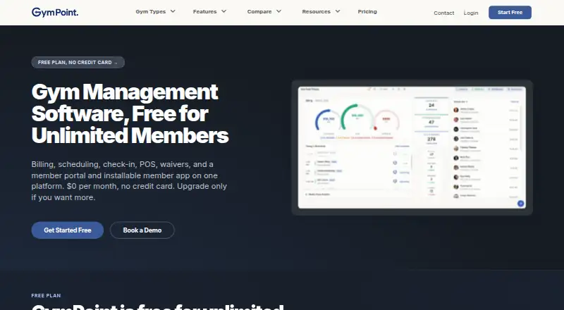 The GymPoint homepage