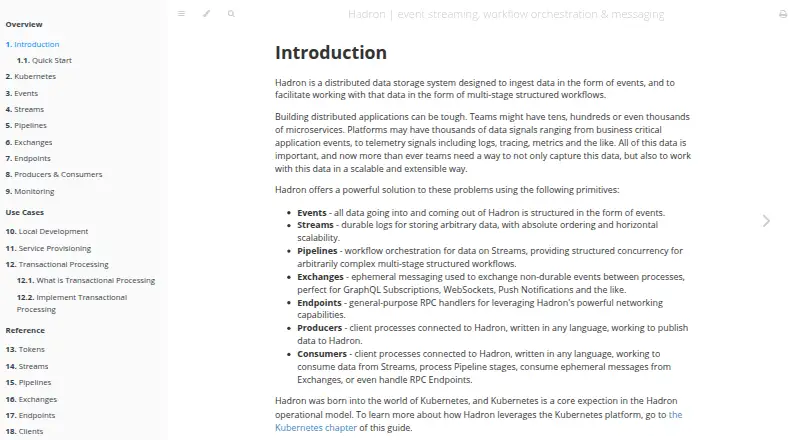The Hadron homepage
