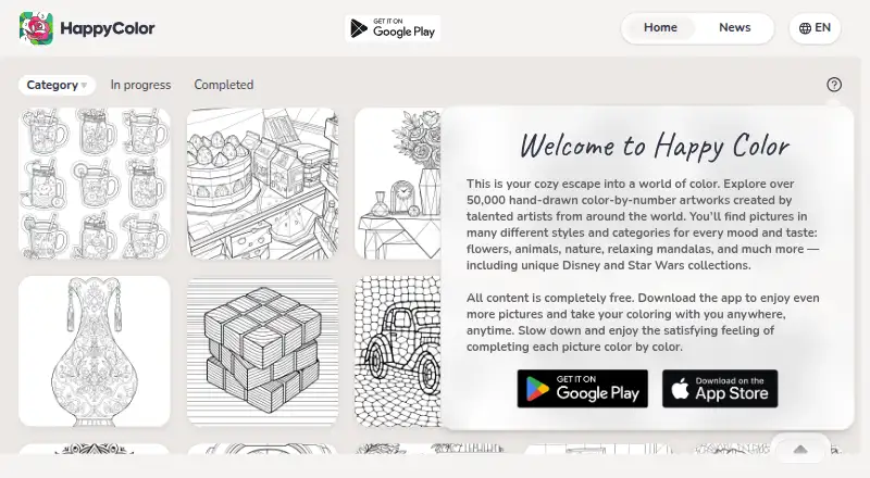 The Happy Color homepage