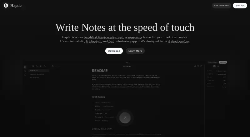 The Haptic homepage