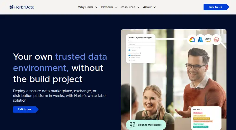 The Harbr homepage