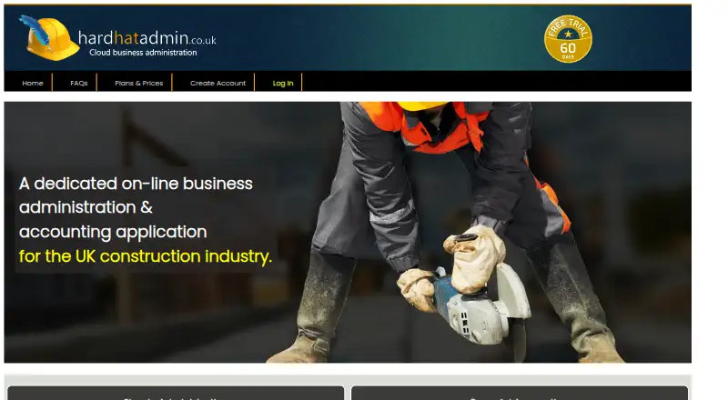 The hardhatadmin homepage