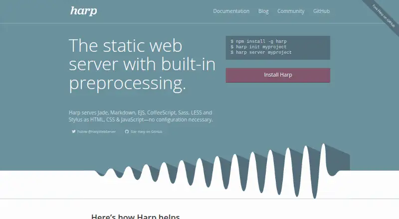 The Harp homepage