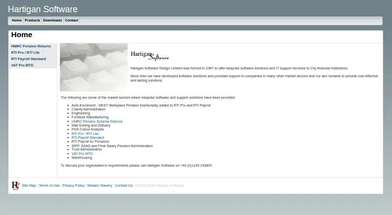The Hartigan RTI Pro homepage
