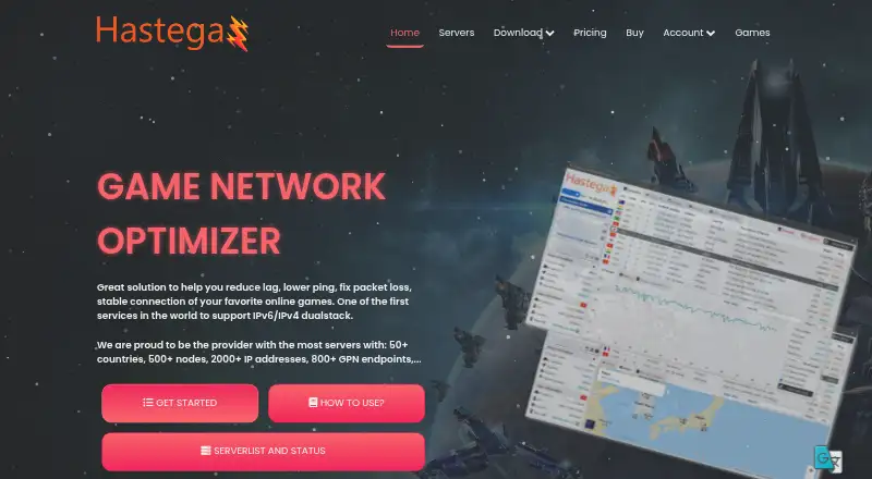The Hastega homepage