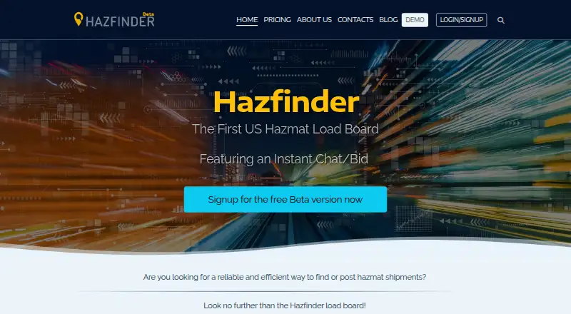 The Hazfinder homepage