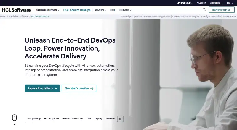The HCL Launch homepage