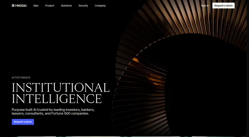 The Hebbia homepage