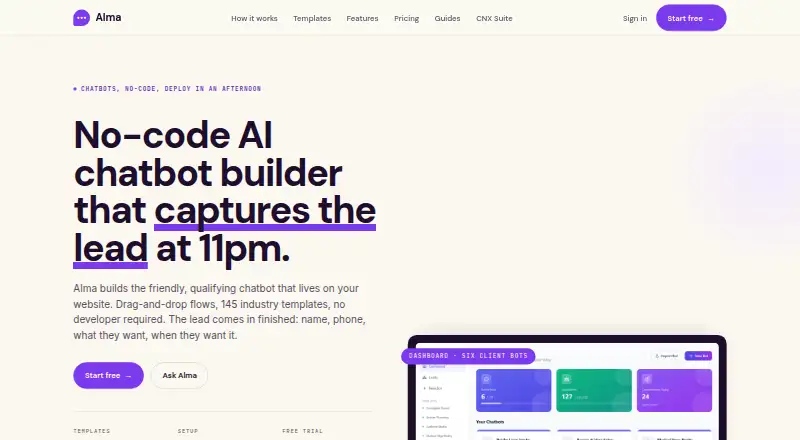 The Alma homepage