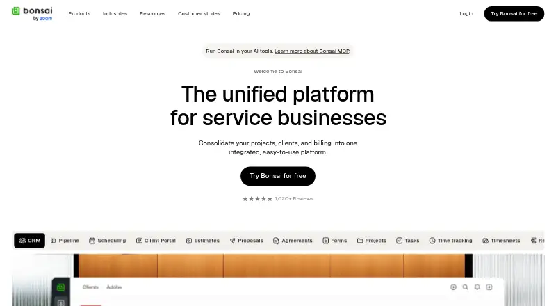 The Bonsai homepage