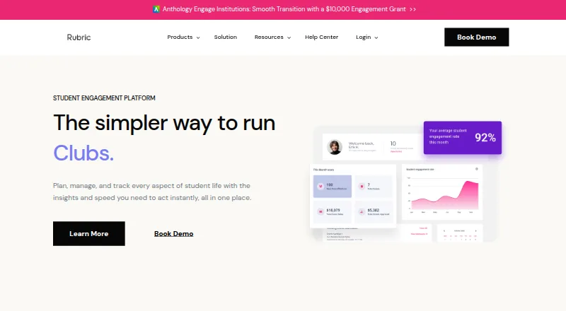 The Rubric homepage