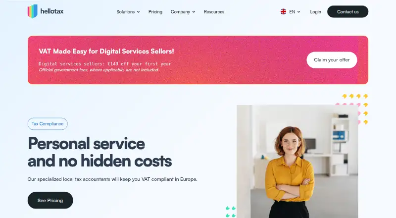 The hellotax homepage